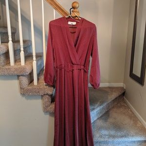 Superfox Brick Red polka dot maxi dress